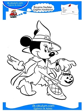 Çocuklar İçin Minnie-Mouse Boyama Sayfaları 